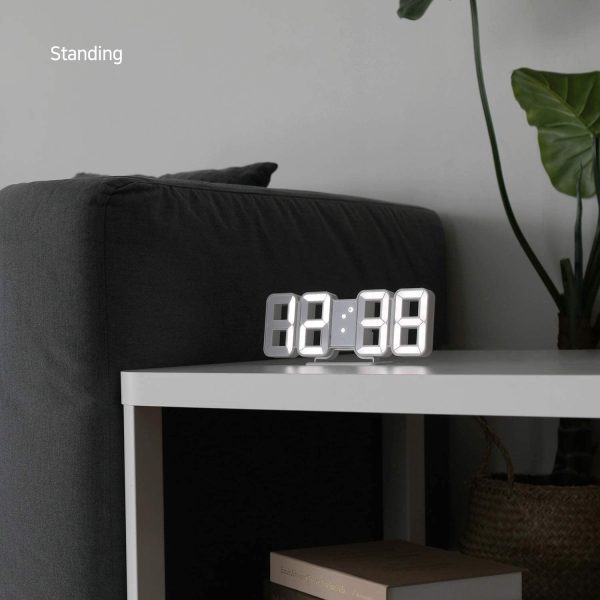 White 3D Led Digital Clock